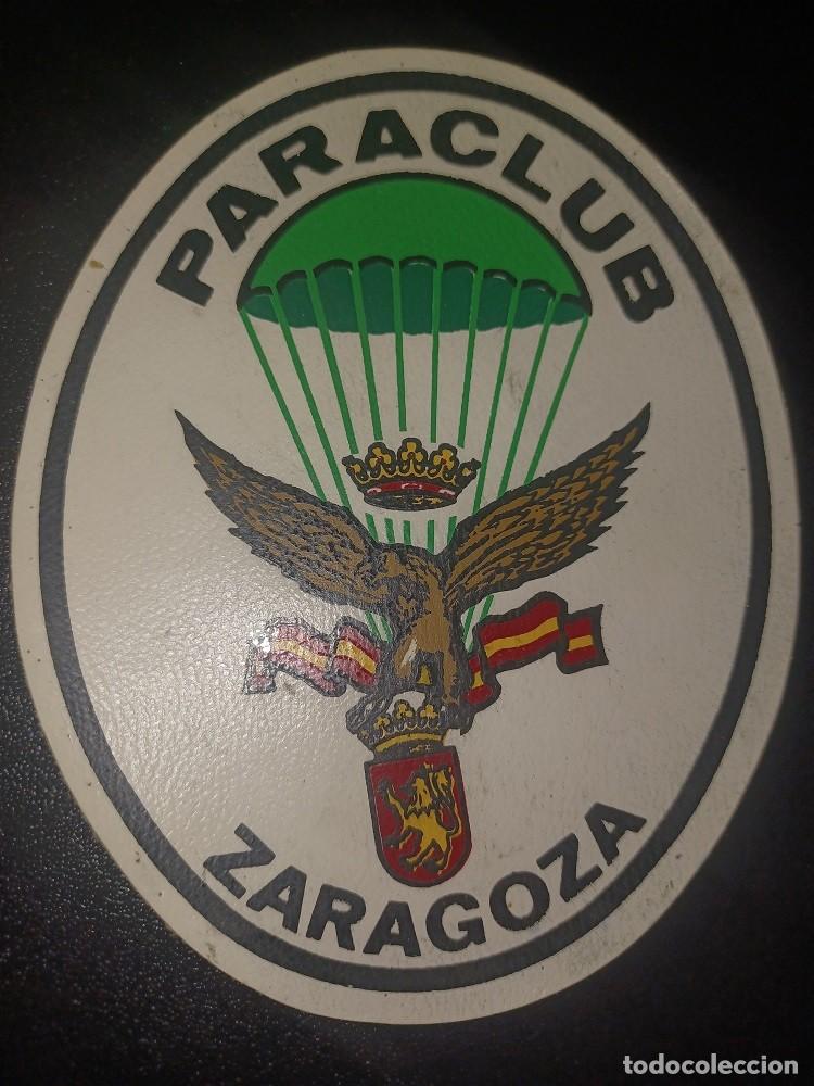 Militaria: PARCHE ANTIGUO PARACAIDISMO PARACLUB ZARAGOZA NUEVO