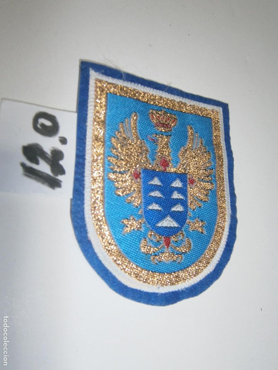 Militaria: ANTIGUO ESCUDO BORDADO DEL EJERCITO CANARIAS