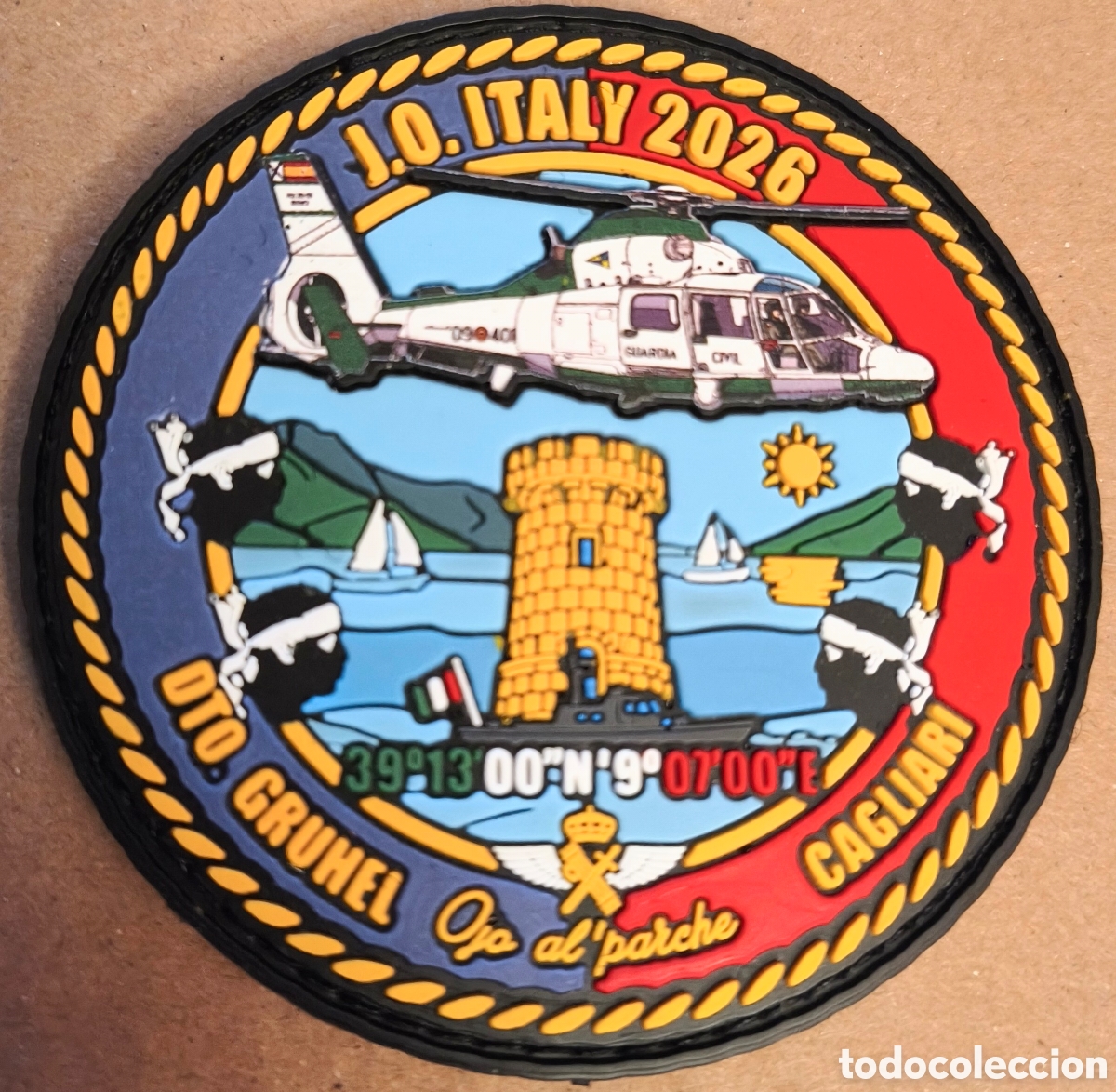 Militaria: PARCHE EMBLEMA DE BRAZO GOMA INYECTADA J.O.ITALY 2026 OJO AL PARCHE G. CIVIL