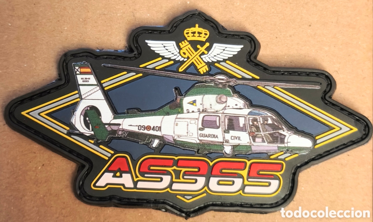 Militaria: PARCHE EMBLEMA DE BRAZO GOMA INYECTADA A COLOR CON VELCRO AS365 G. CIVIL