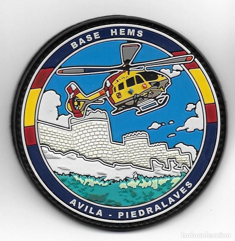 Militaria: parche BASE HEMS AVILA PIEDRALAVES HELICOPTERO EMERGENCIAS