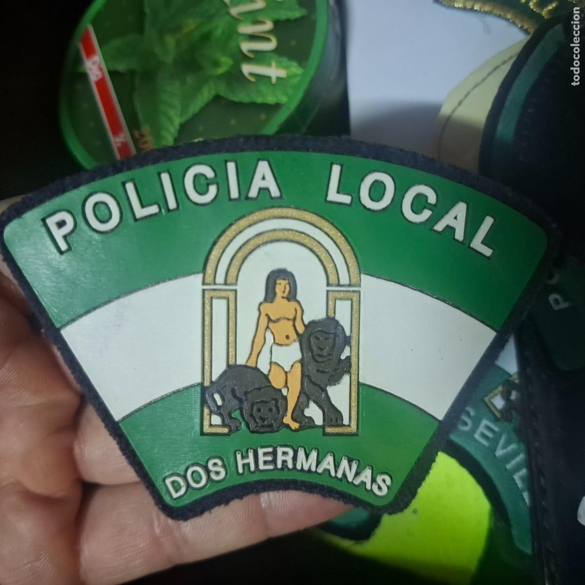 Militaria: Parche emblema escudo de brazo POLICIA DOS HERMANAS (SEVILLA)