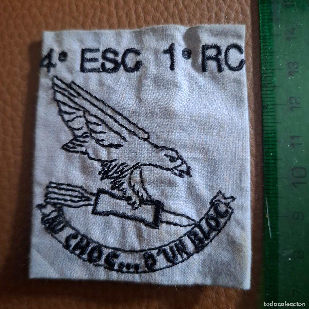 Militaria: Antiguo parche militar frances.unidad 4&ordf; Escuadrilla, 1er Regimiento de Cazadores (4e ESC 1er RC).
