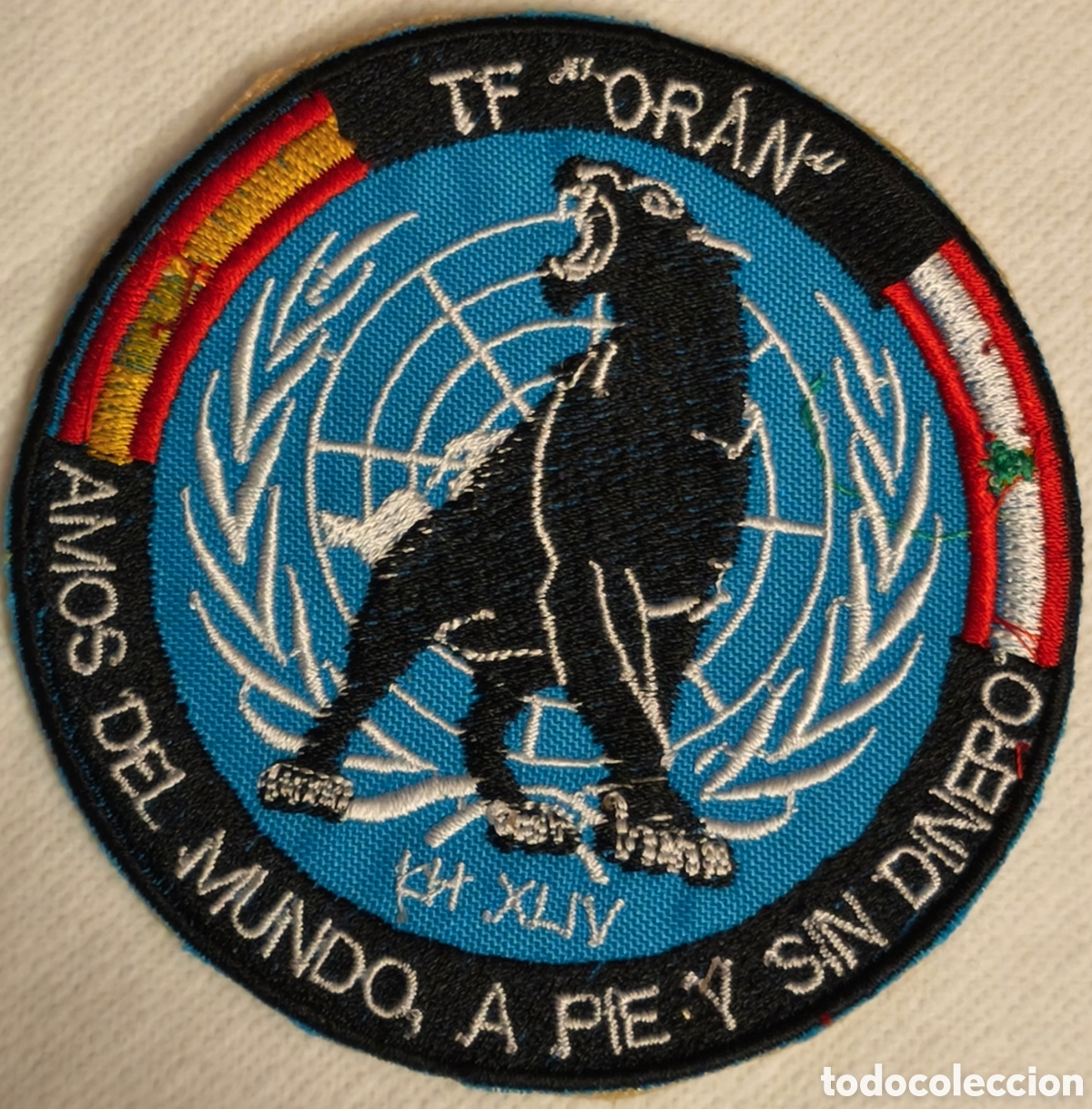 Militaria: PARCHE EMBLEMA DE BRAZO BORDADO A COLOR CON VELCRO TF &rdquo;OR&Aacute;N&rdquo; MISI&Oacute;N ONU LH XLIV