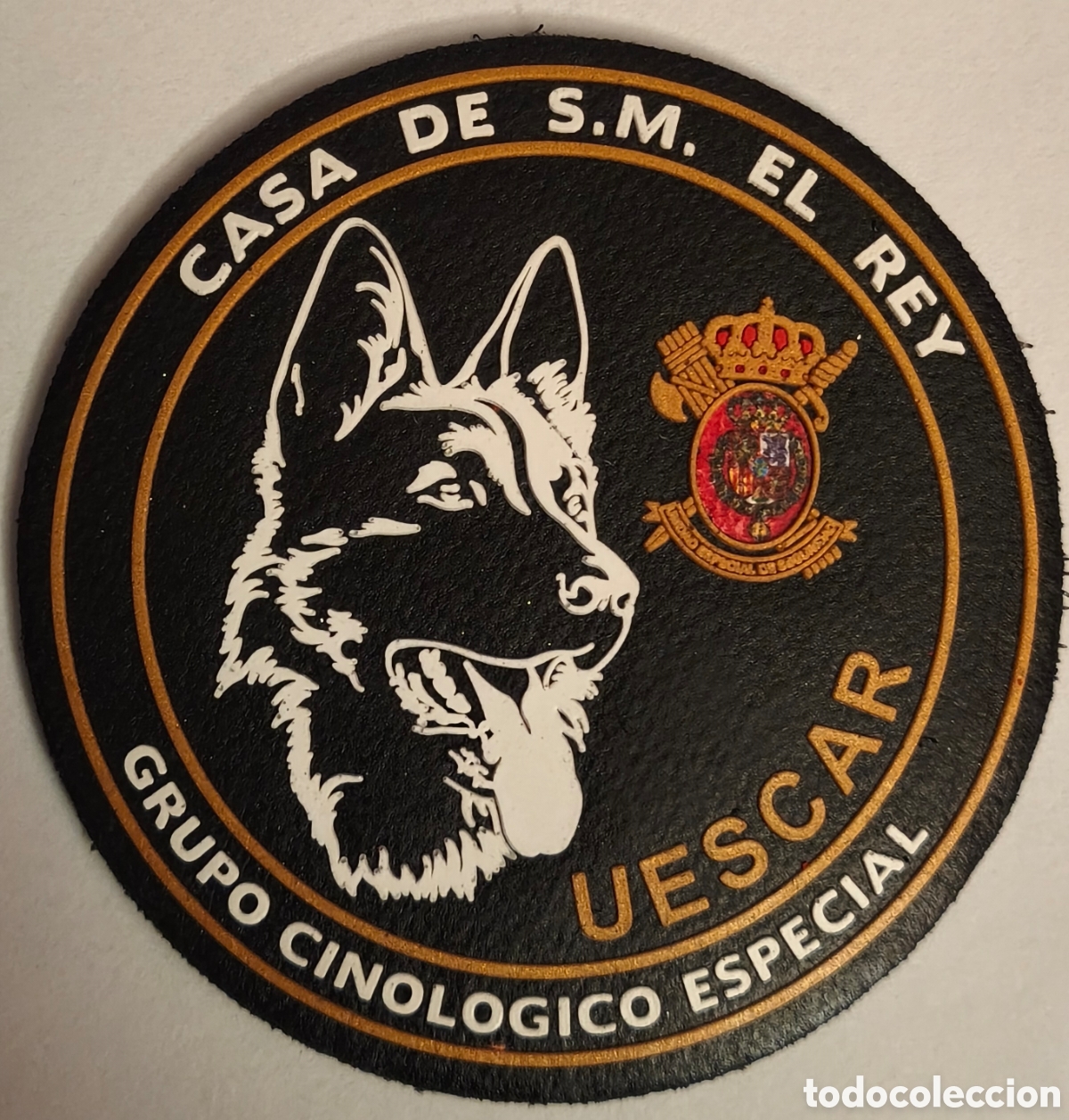 Militaria: PARCHE EMBLEMA DE BRAZO INYECTADO A COLOR CON VELCRO GRUPO CINOL&Oacute;GICO ESPECIAL CASA DE S.M. EL REY