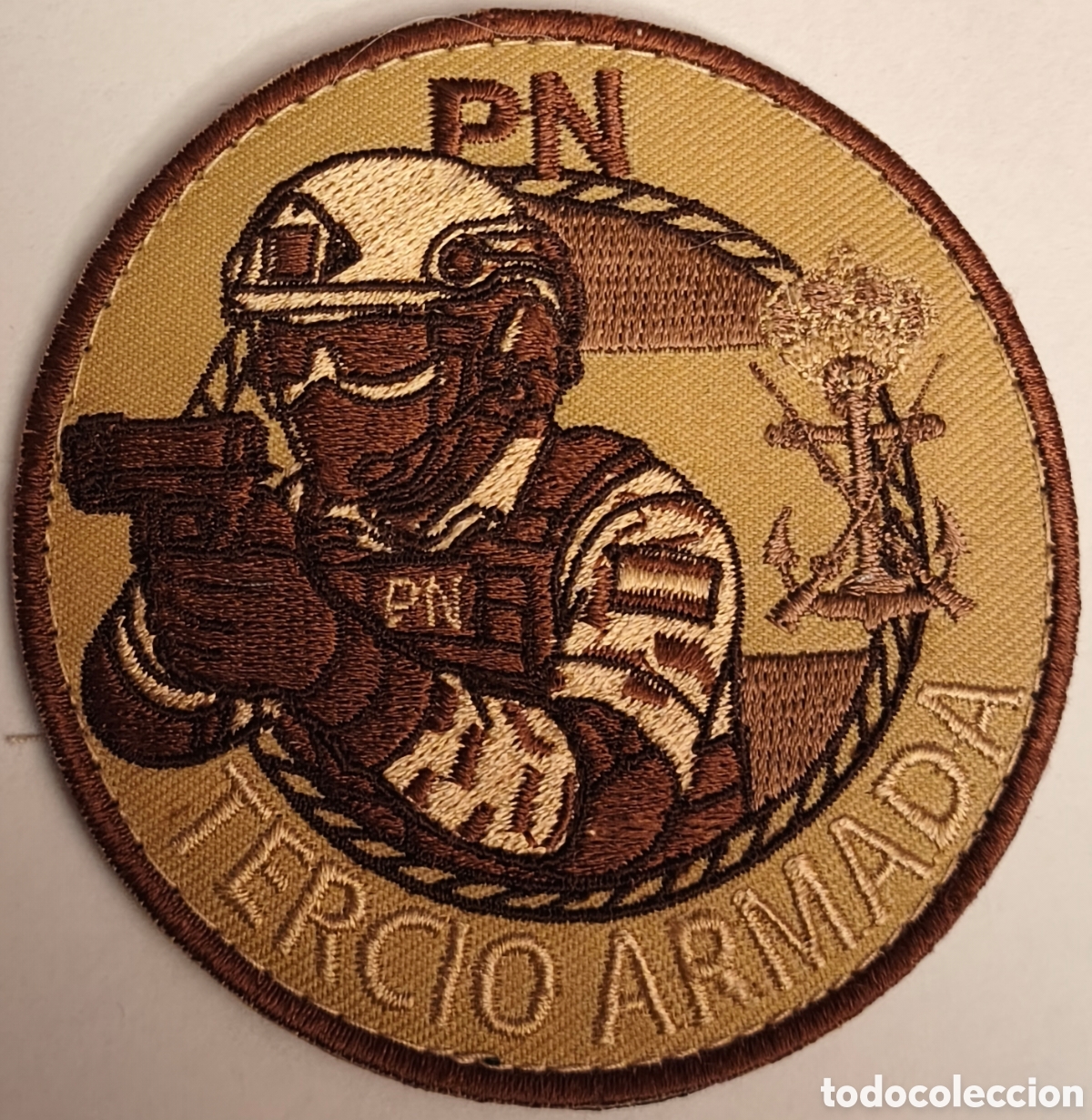 Militaria: PARCHE EMBLEMA DE BRAZO BORDADO &Aacute;RIDO CON VELCRO PN TERCIO ARMADA