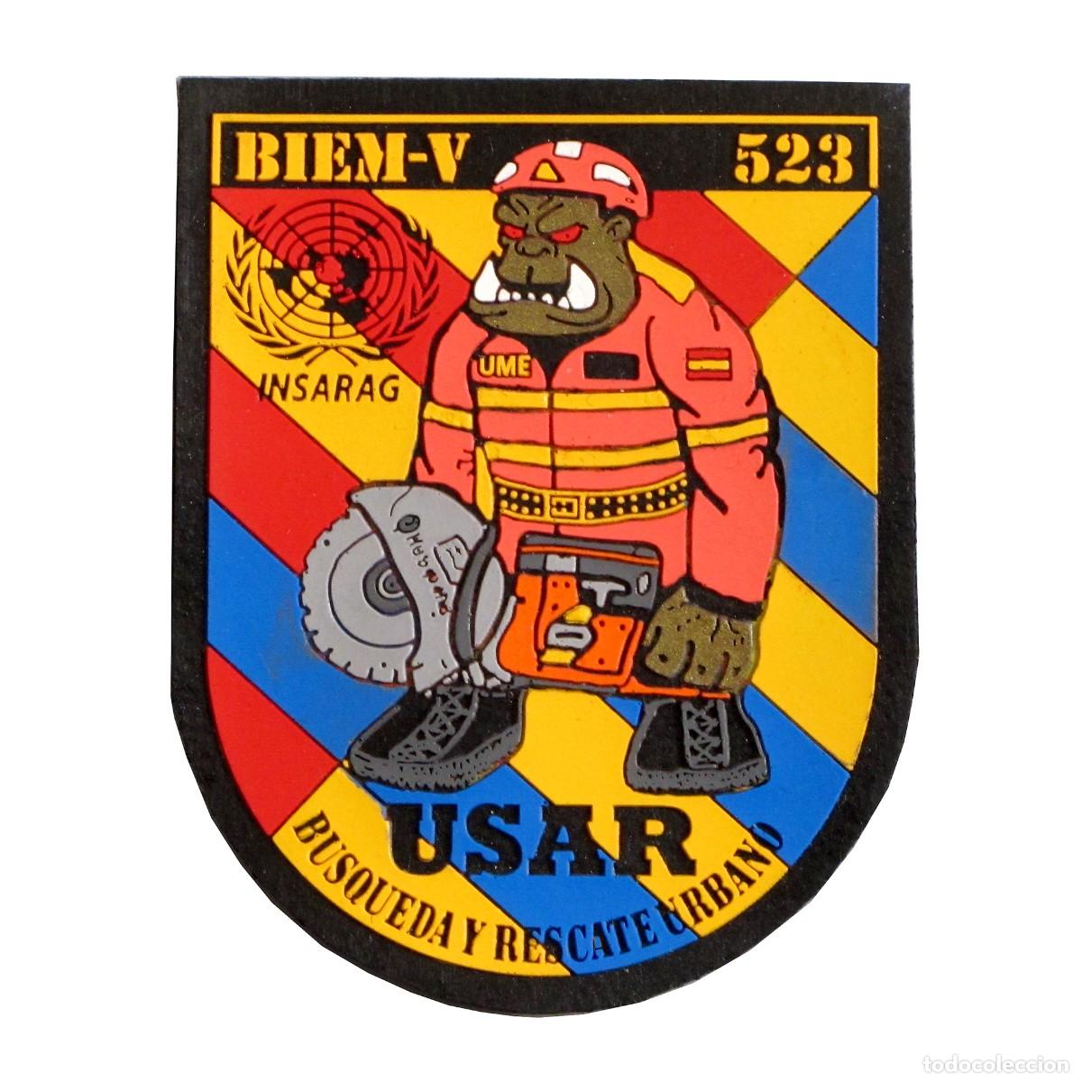 Militaria: PARCHE UME BIEM-V 523 - INSARAG - USAR BUSQUEDA Y RESCATGE