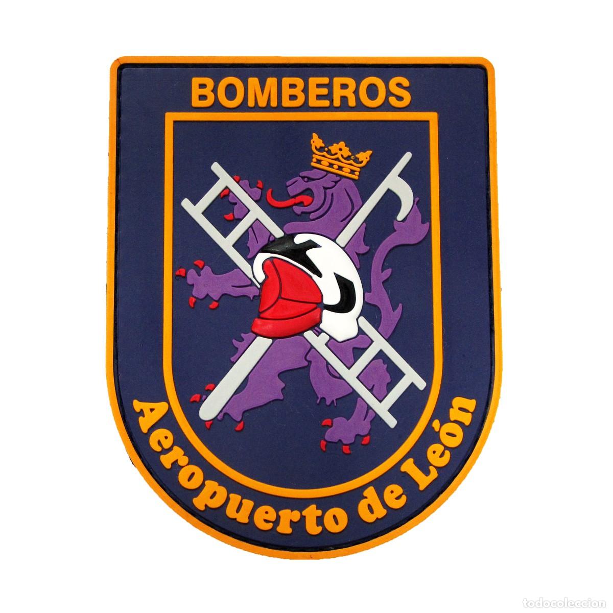 Militaria: PARCHE BOMBEROS AEROPUERTO DE LEON