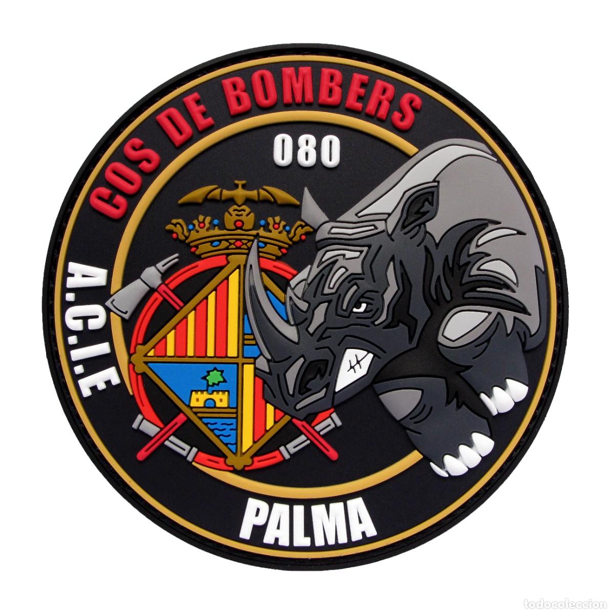 Militaria: PARCHE COS DE BOMBERS A.C.I.E. PALMA - 080 - BOMBEROS