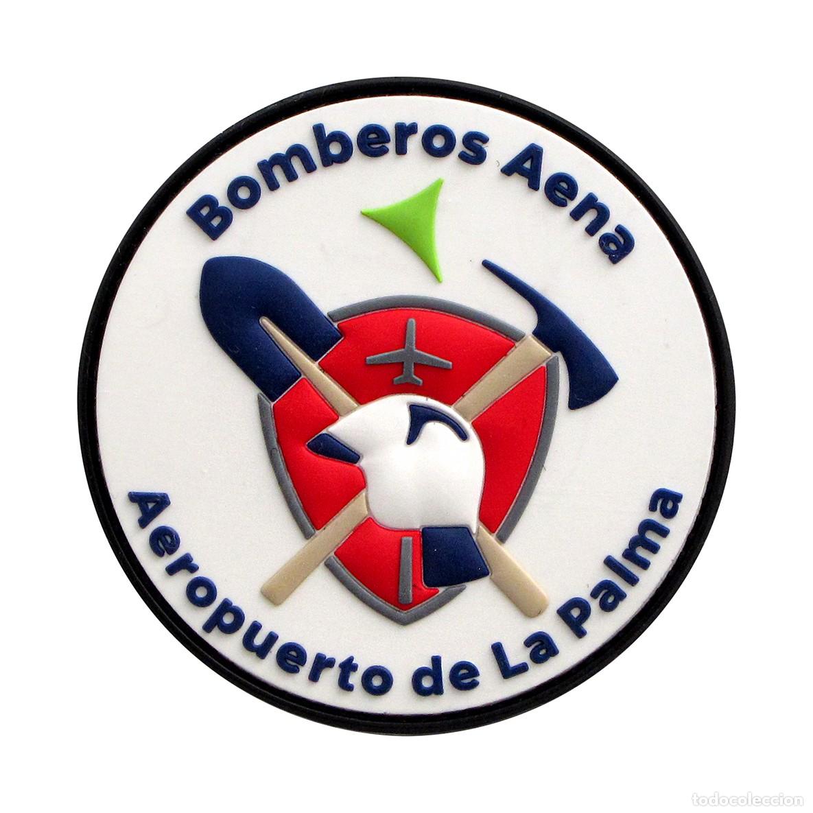Militaria: PARCHE BOMBEROS AENA AEROPUERTO DE LA PALMA