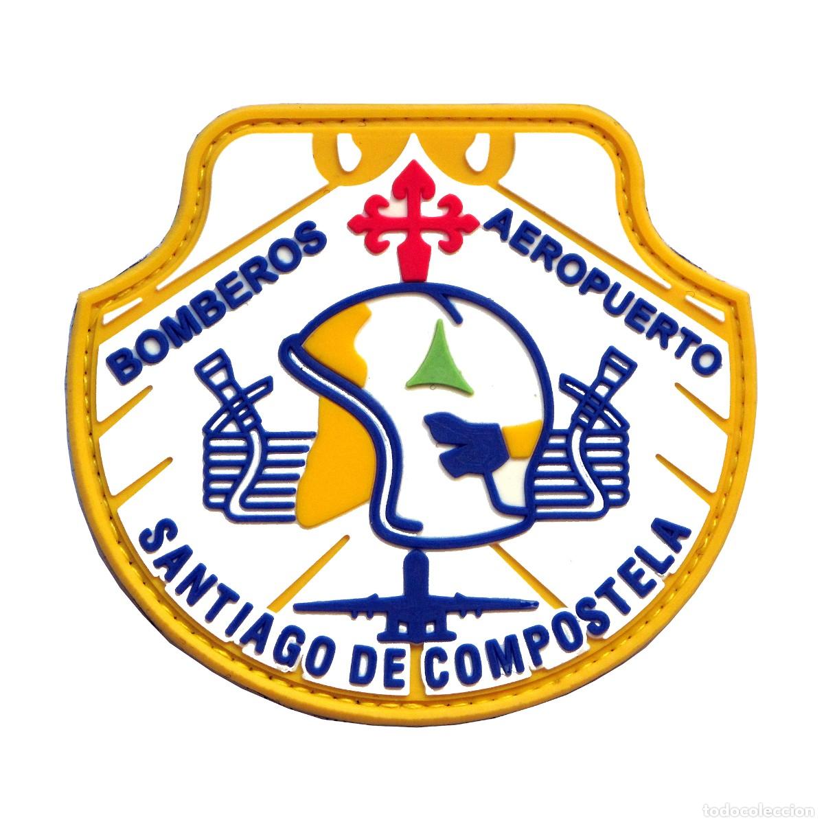 Militaria: PARCHE BOMBEROS AEROPUERTO SANTIAGO DE COMPOSTELA