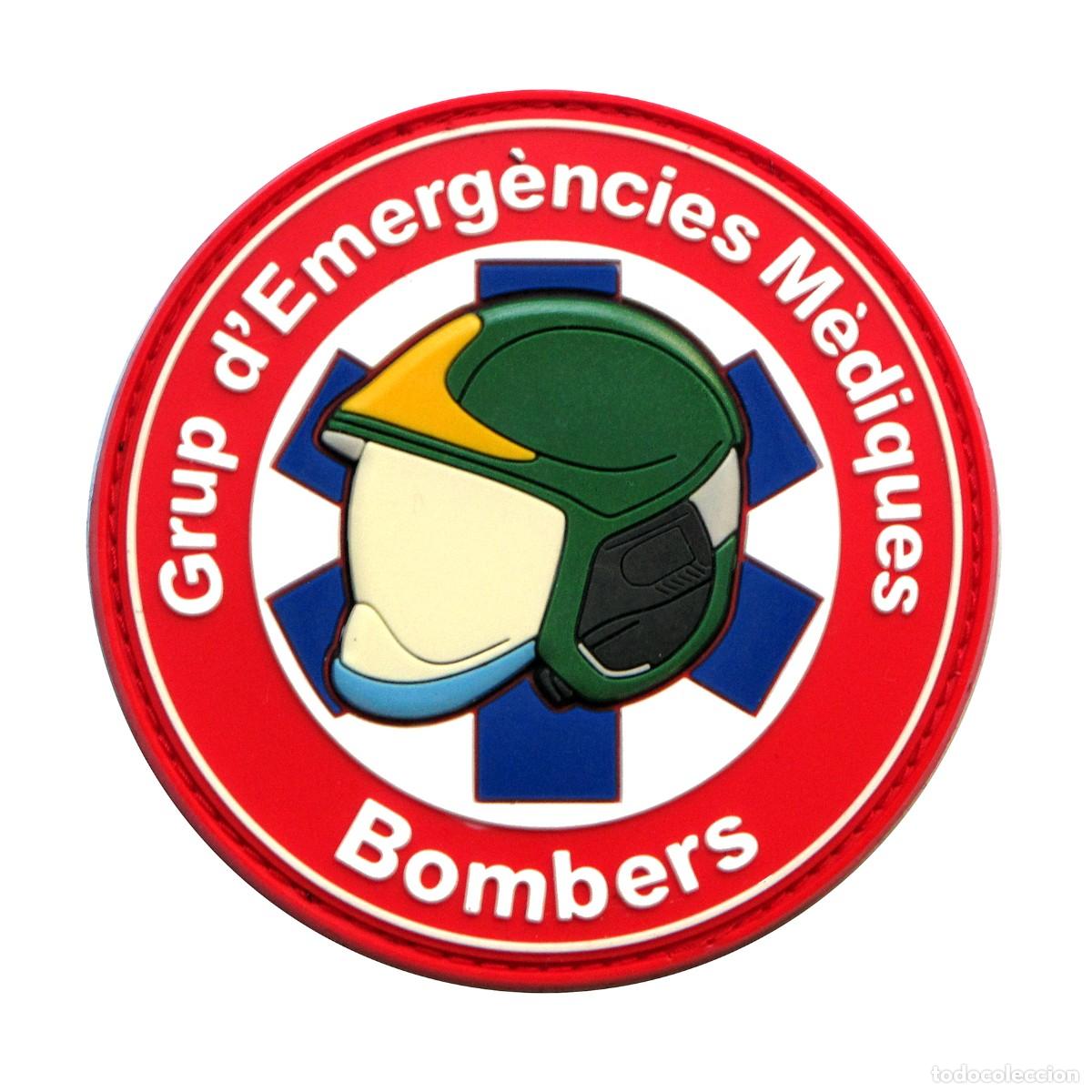 Militaria: PARCHE BOMBERS GRUP D'EMERGENCIES MEDIQUES - BOMBEROS - CATALUNYA