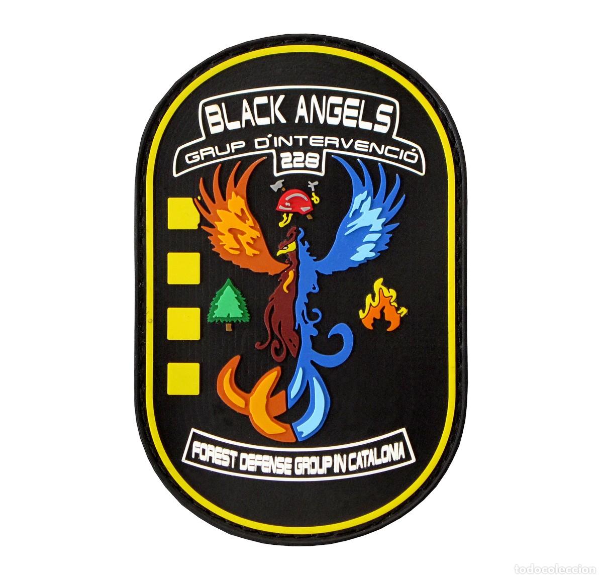 Militaria: PARCHE BLACK ANGELS - GRUP D'INTERVENCIO 228 FOREST DEFENCE GROUP IN CATALONIA - INCENDIOS BOMBEROS