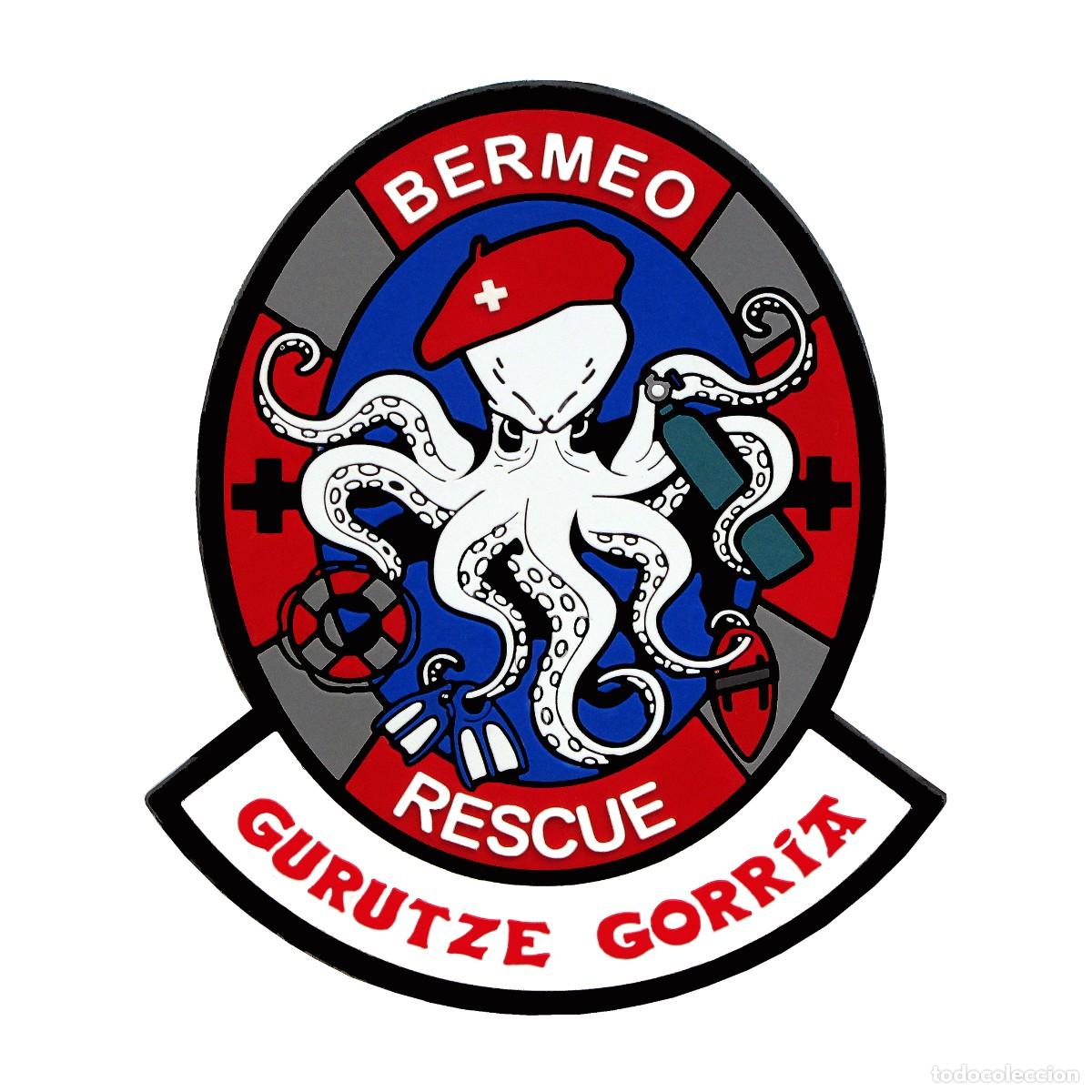 Militaria: PARCHE BERMEO RESCUE - CRUZ ROJA - GURUTZE GORRIA