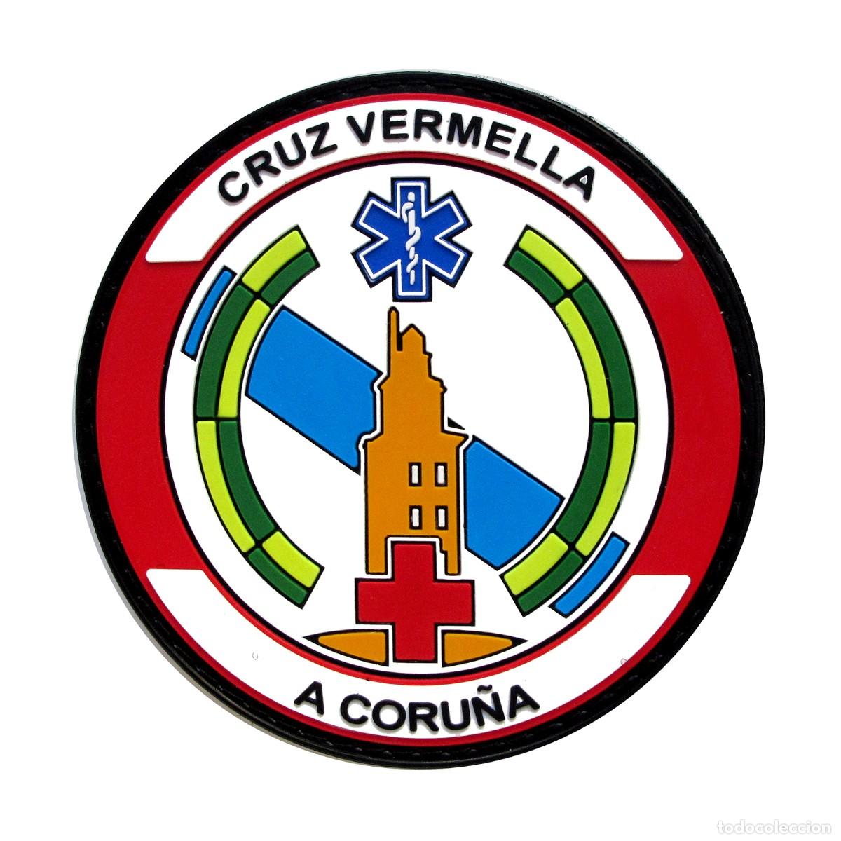 Militaria: PARCHE CRUZ VERMELLA - A CORU&Ntilde;A
