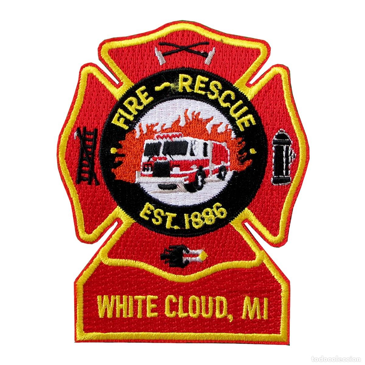 Militaria: PARCHE WHITE CLOUD FIRE RESCUE - MICHIGAN - USA - BOMBEROS