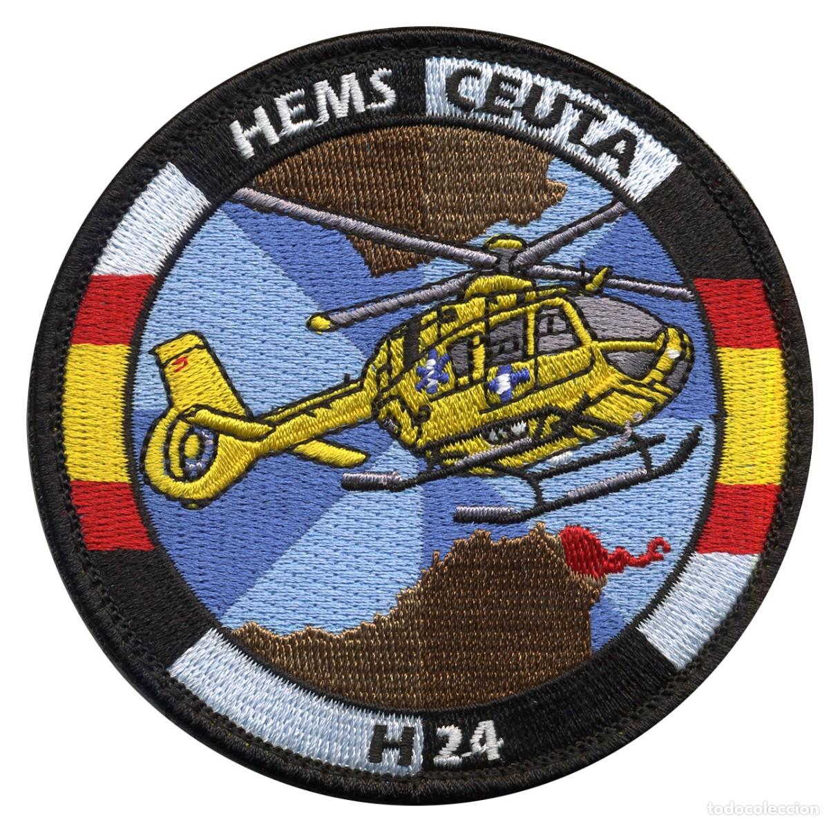 Militaria: PARCHE H24 HEMS CEUTA - HELICOPTEROS MEDICALIZADOS
