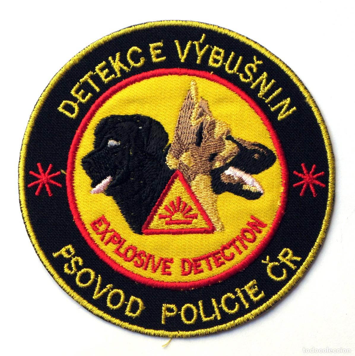 Militaria: PARCHE UNIDAD CANINA CHECA - POLICIA - DETECCION DE EXPLOSIVOS