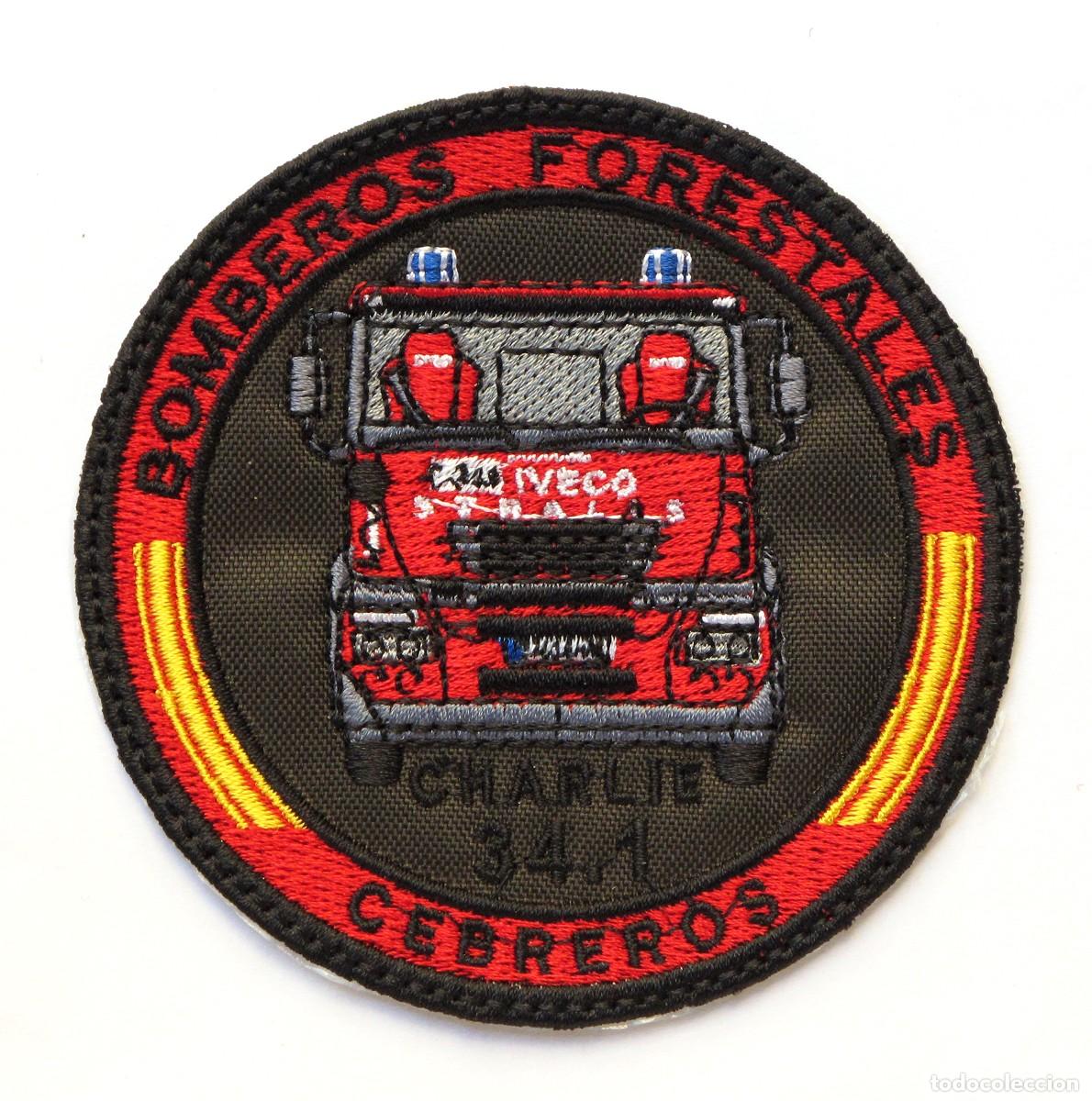 Militaria: PARCHE BOMBEROS FORESTALES CEBREROS - CHARLIE 34.1 - INCENDIOS