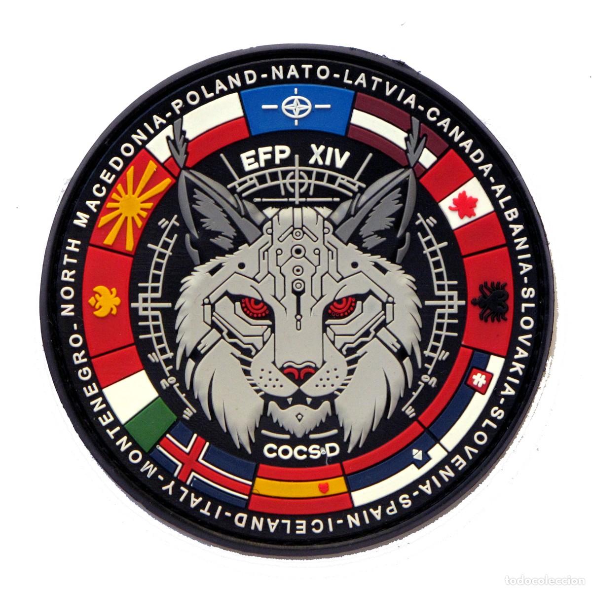 Militaria: PARCHE NATO - EFP XIV - COCS-D - PRESENCIA AVANZADFA REFORZADA - LETONIA