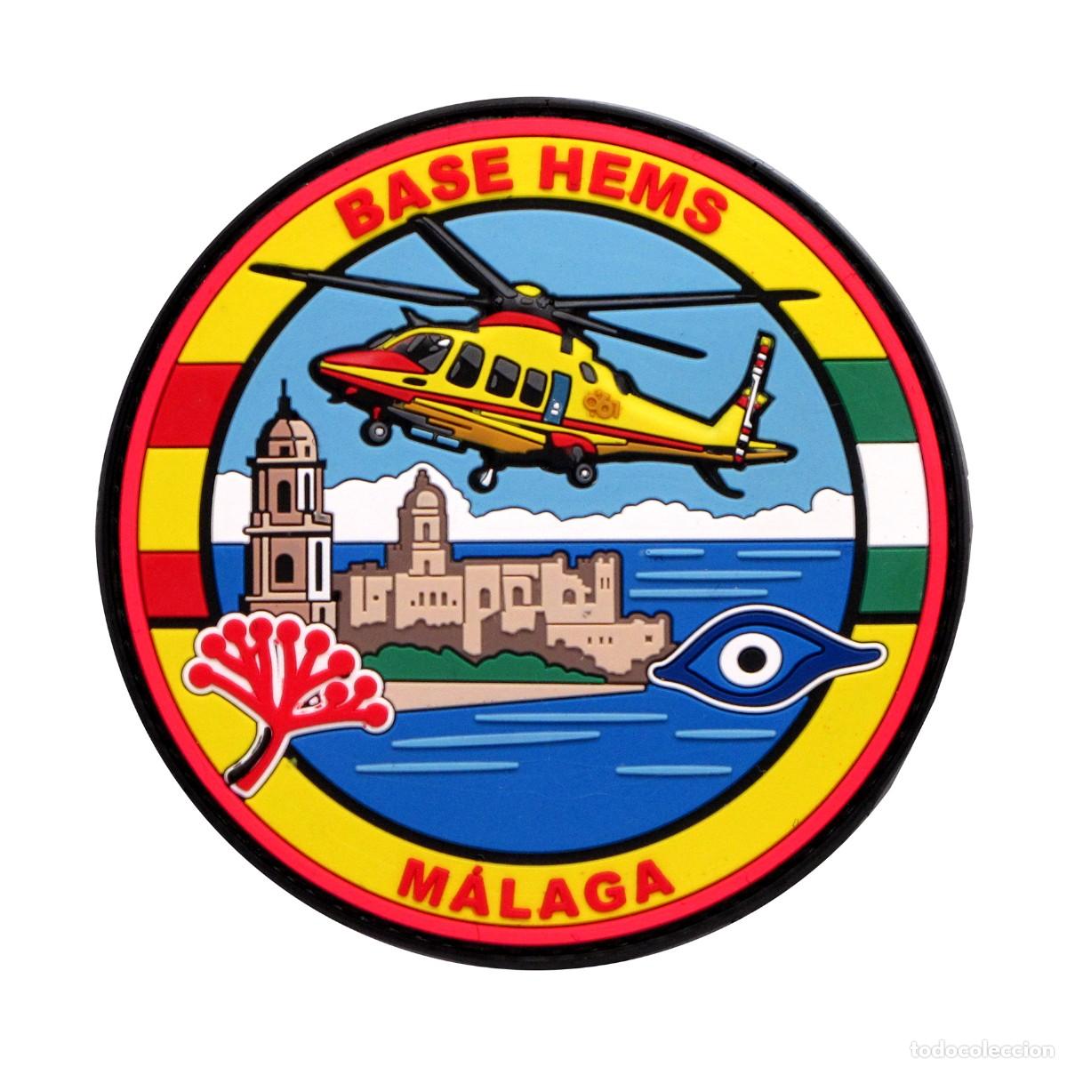 Militaria: PARCHE BASE HEMS MALAGA- HELICOPTEROS MEDICALIZADOS