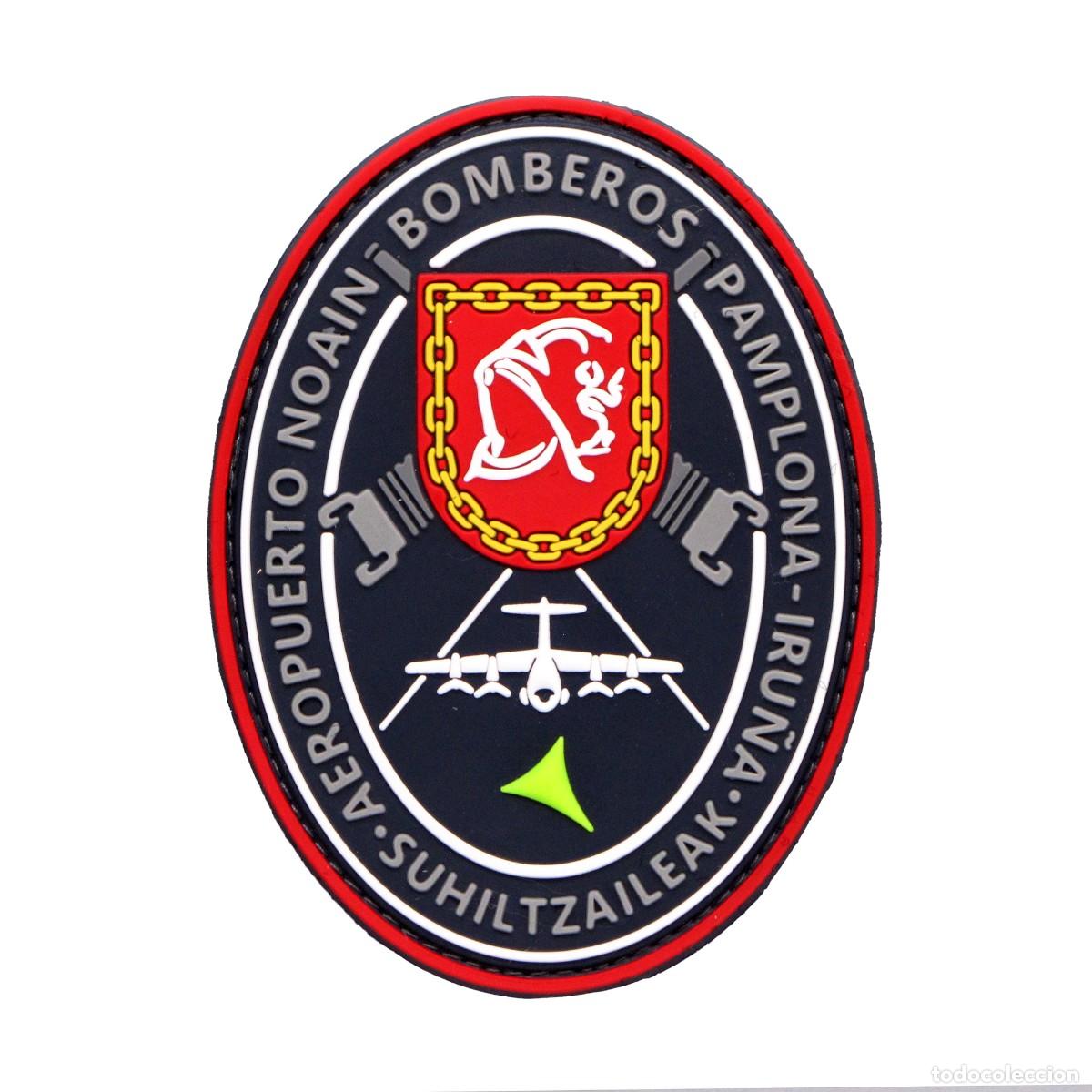 Militaria: PARCHE BOMBEROS AEROPUERTO NOAIN PAMPLONA - IRU&Ntilde;A SUHILTZAILEAK