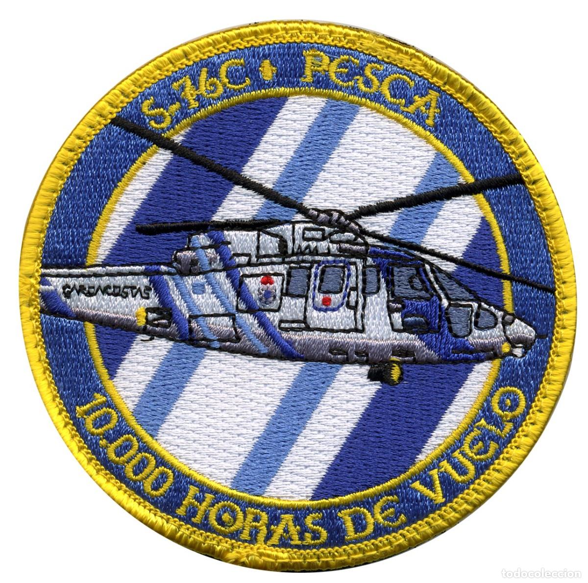 Militaria: PARCHE HELICOPTERO S-76C PESCA - GUARDACOSTAS XUNTA DE GALICIA - 10.000 HORAS DE VUELO