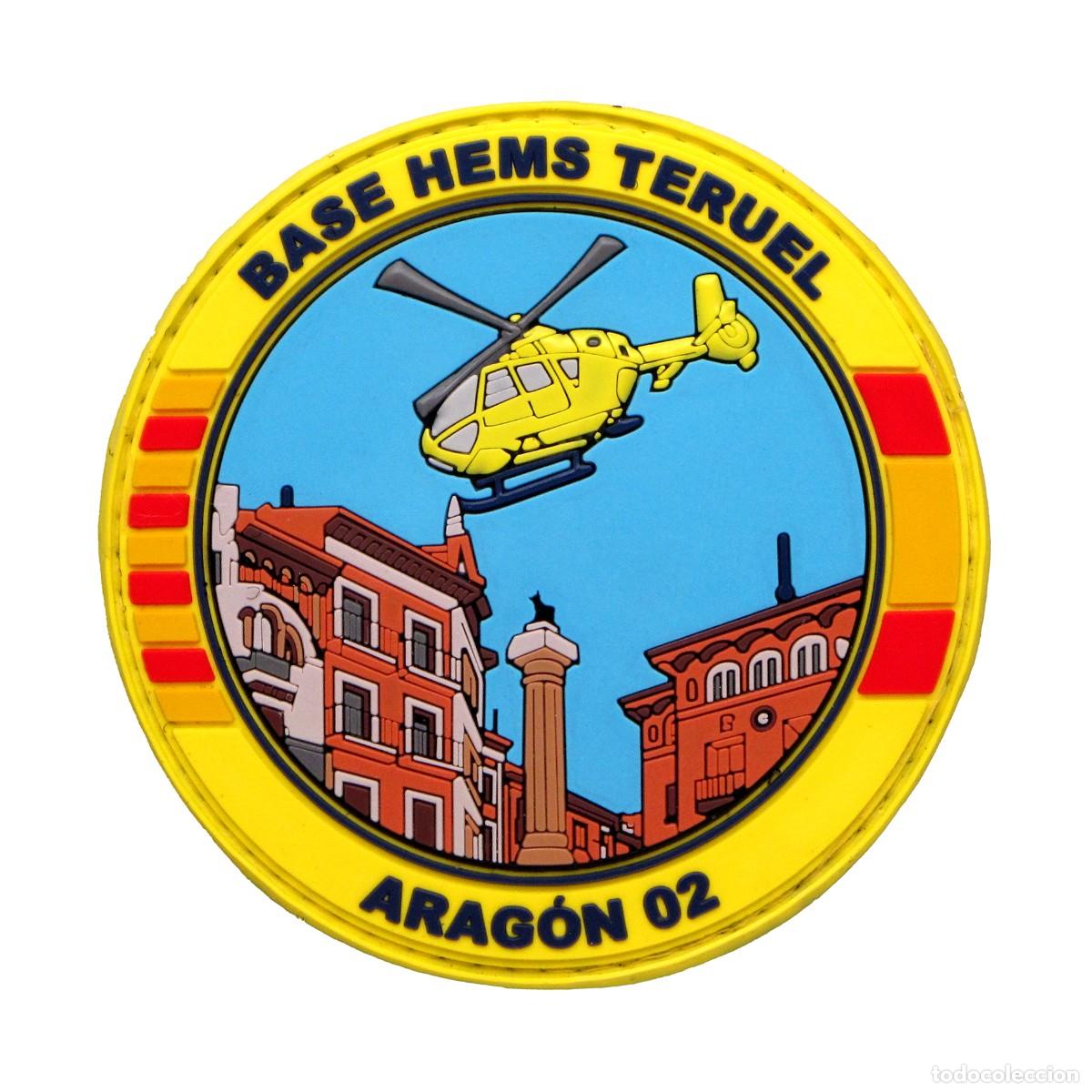 Militaria: PARCHE BASE HEMS TERUEL - ARAGON 02 - HELICOPTERO MEDICALIZADO