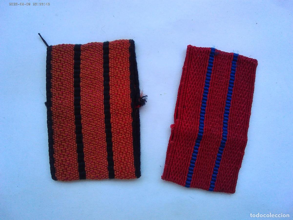 Militaria: LOTE DE 2 ANTIGUOS GALONES DE CABO PARA HOMBRERAS , LINEAS NEGRAS Y AZULES