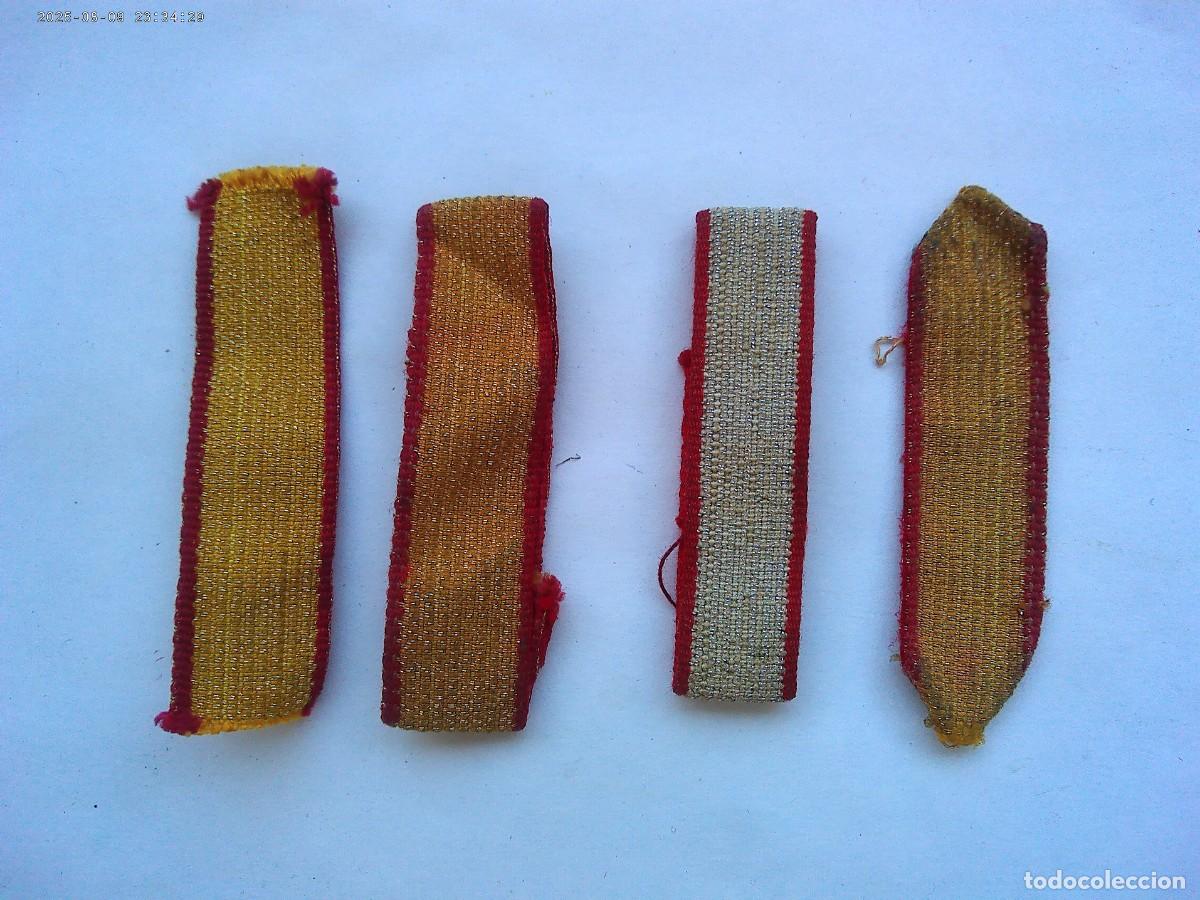 Militaria: LOTE DE 4 GALONES ANTIGUOS DE CABO PRIMERO : 2 DE HOMBRERA Y 2 DE GORRILLO