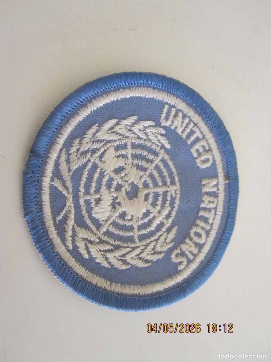 Militaria: PARCHE DE TELA BORDADO NACIONES UNIDAS