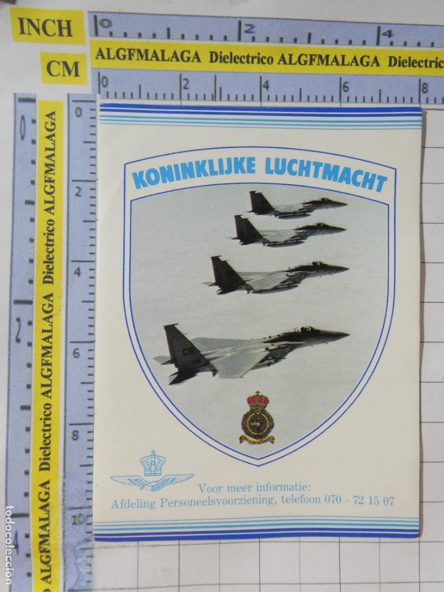 Militaria: PEGATINA MILITAR. EJ&Eacute;RCITO DEL AIRE. HOLANDA PA&Iacute;SES BAJOS. FUERZA AEREA HOLANDESA CAZAS F15