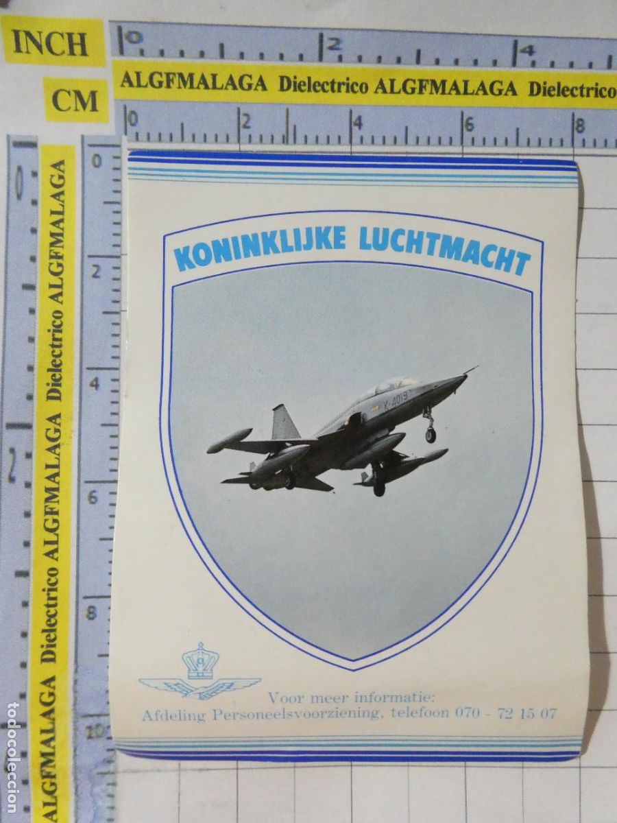 Militaria: PEGATINA MILITAR. EJ&Eacute;RCITO DEL AIRE. HOLANDA PA&Iacute;SES BAJOS. FUERZA AEREA HOLANDESA CAZAS F5 NORTHROP