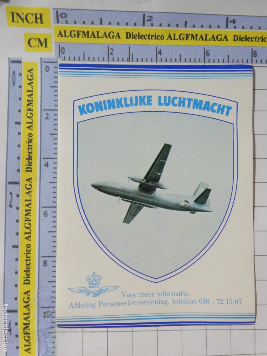 Militaria: PEGATINA MILITAR. EJ&Eacute;RCITO DEL AIRE. HOLANDA PA&Iacute;SES BAJOS. FUERZA AEREA HOLANDESA AVI&Oacute;N FOKKER F27?
