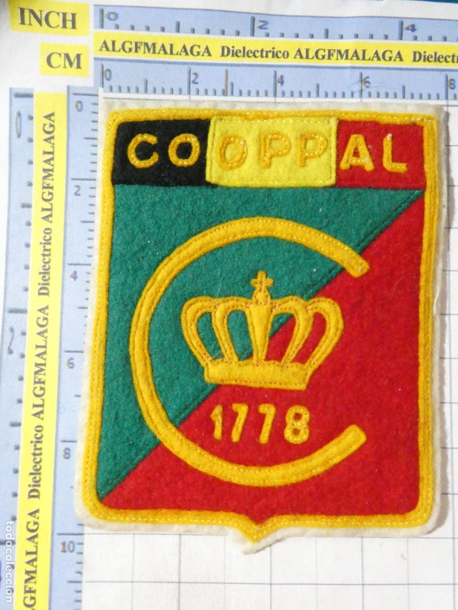 Militaria: PARCHE DE TELA MILITAR. COOPAL ANTIGUA F&Aacute;BRICA P&Oacute;LVORA MUNICI&Oacute;N B&Eacute;LGICA