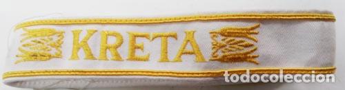 Militaria: BRAZALETE DE BOCAMANGA DE PARACAIDISTA ALEMAN. 2GM. &rdquo;KRETA&rdquo;