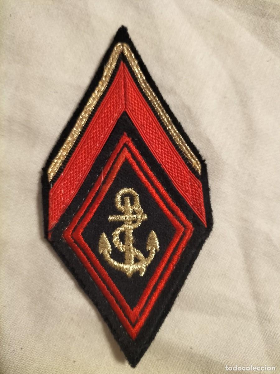Militaria: Parche de brazo en forma de diamante, Tropas de Infanter&iacute;a de Marina colonial francesa de 1.&ordf; Clase