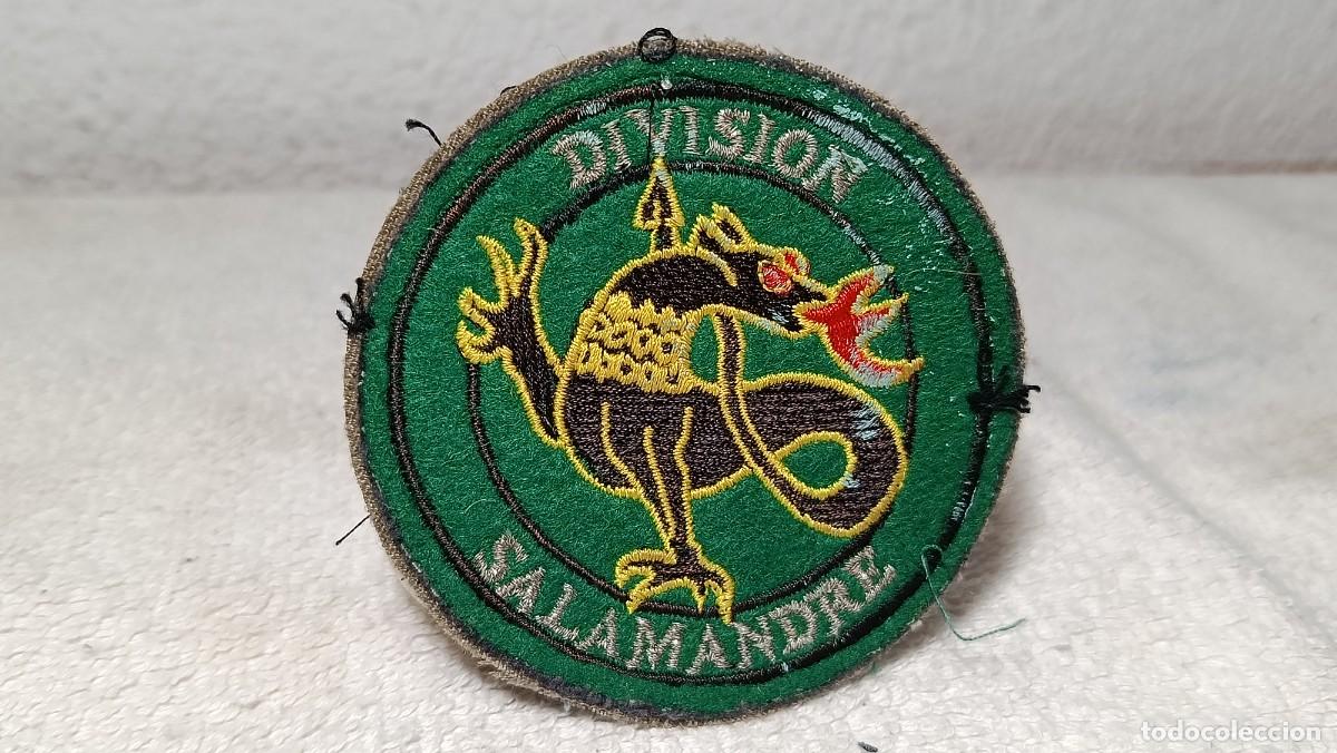 Militaria: ANTIGUO PARCHE MILITAR DIVISION SALAMANDRE EJERCITO FRANCES BOSNIA CASCOS AZULES A&Ntilde;OS 90
