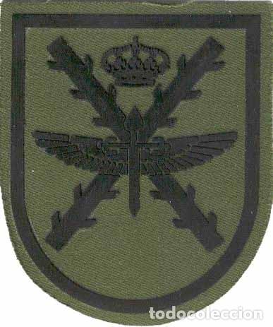 Militaria: Parche de brazo helic&oacute;pteros verde faena corona real