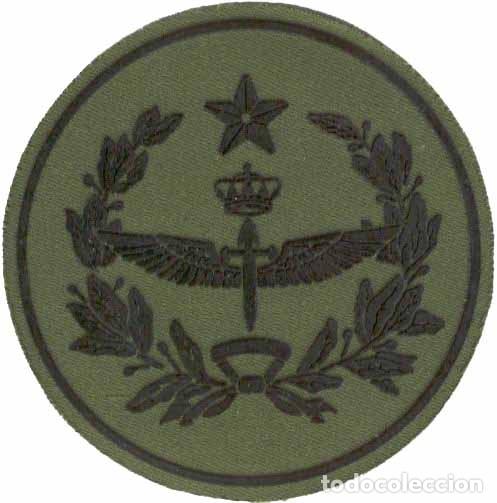 Militaria: Parche de brazo helic&oacute;pteros verde faena corona real y estrella circular