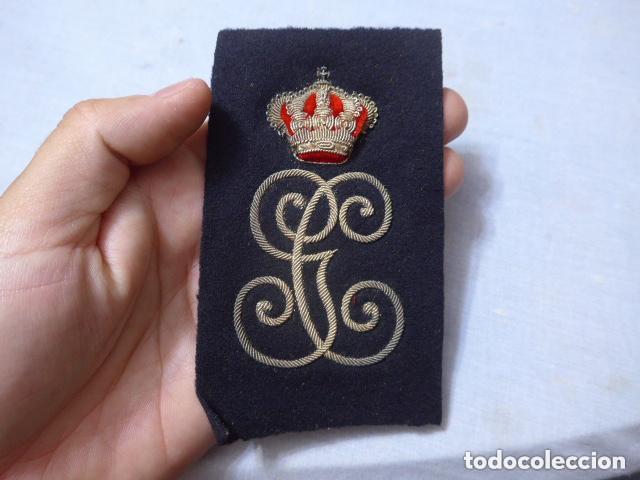 Militaria: Antiguo gran parche bordado emblema de guardia civil alfonsino original, Alfonso XIII.
