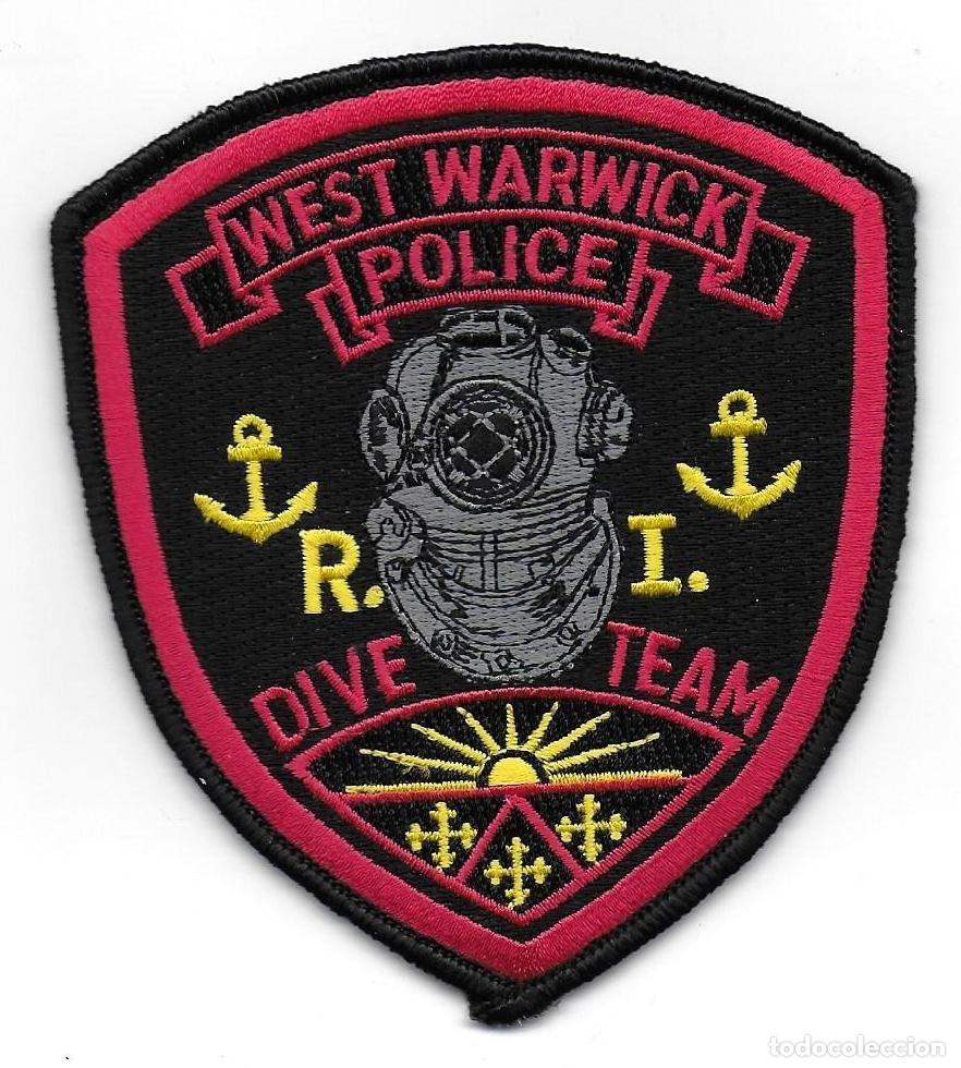 Militaria: parche POLICIA USA WEST WARWICK BUCEADORES
