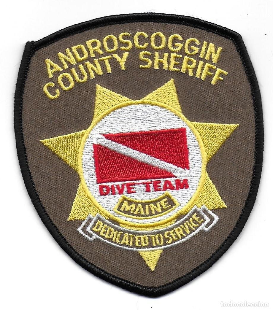Militaria: parche POLICIA USA SHRIFF ANDROSCOGGIN BUCEADORES