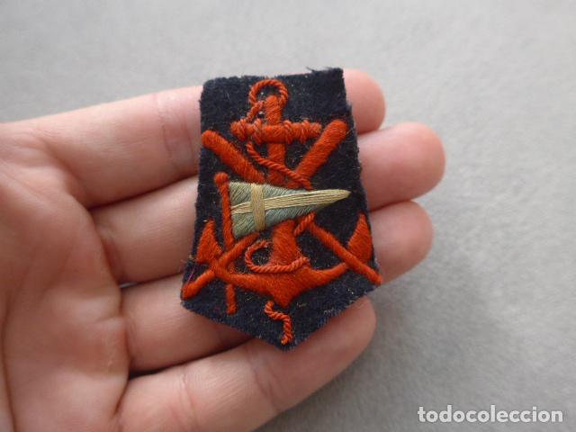 Militaria: Antiguo parche bordado de marina de epoca Alfonso XIII, Republica y Guerra civil. Original