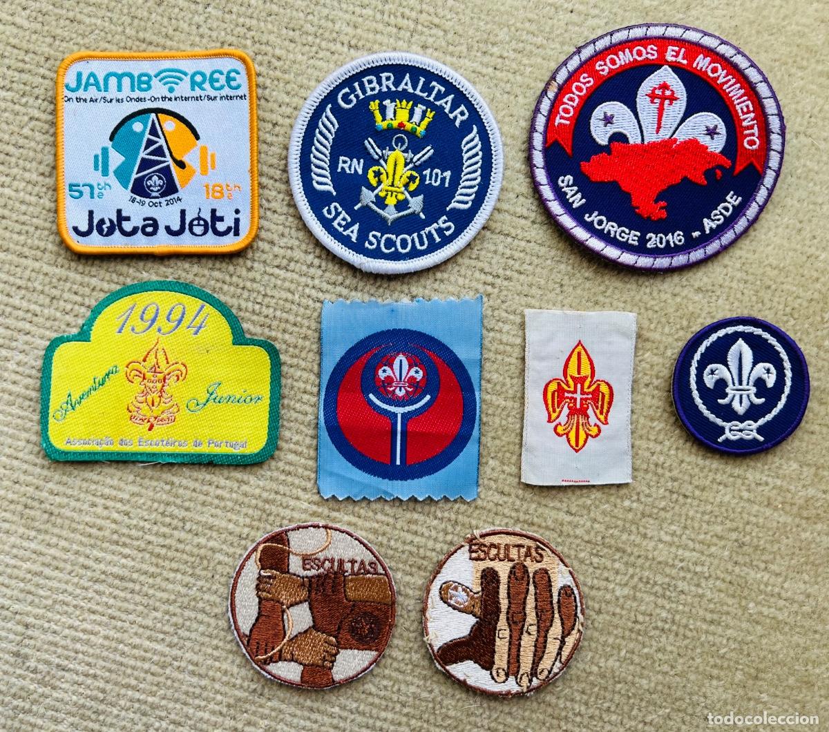 Militaria: Lote de 9 parches de tela de Boy Scouts (Exploradores - Escultismo - Baden Powell)