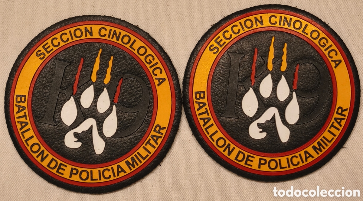 Militaria: LOTE DE 2 PARCHES DE LA SECCI&Oacute;N CINOL&Oacute;GICA BON POLIC&Iacute;A MILITAR CON VELCRO