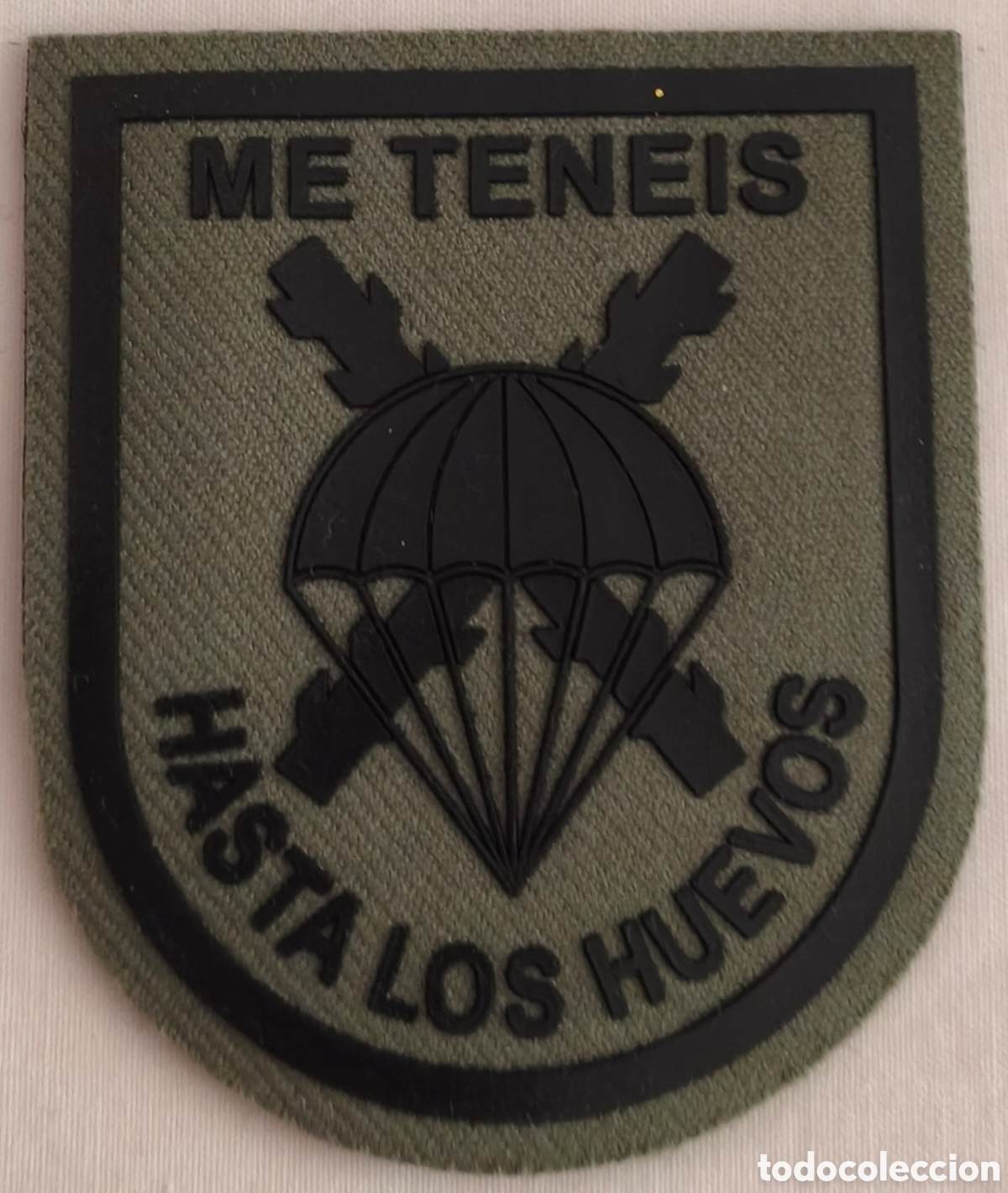 Militaria: PARCHE EMBLEMA DE BRAZO TELA VERDE INYECTADA CON VELCRO BRIPAC ME TEN&Eacute;IS HASTA LOS ......