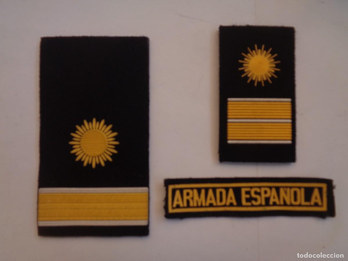 Militaria: ARMADA ESPA&Ntilde;OLA : LOTE DE 3 PARCHES DE TENIENTE Y CAPITAN DE INTENDENCIA Y COMUN
