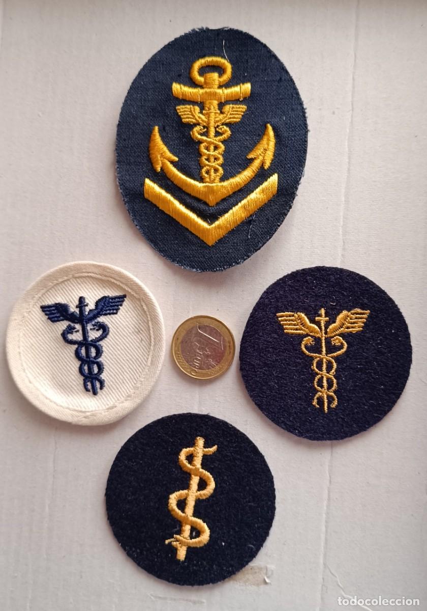 Militaria: Alemania del Este 4 Parches Marina popular de la RDA DDR 3 administraci&oacute;n y 1 sanidad