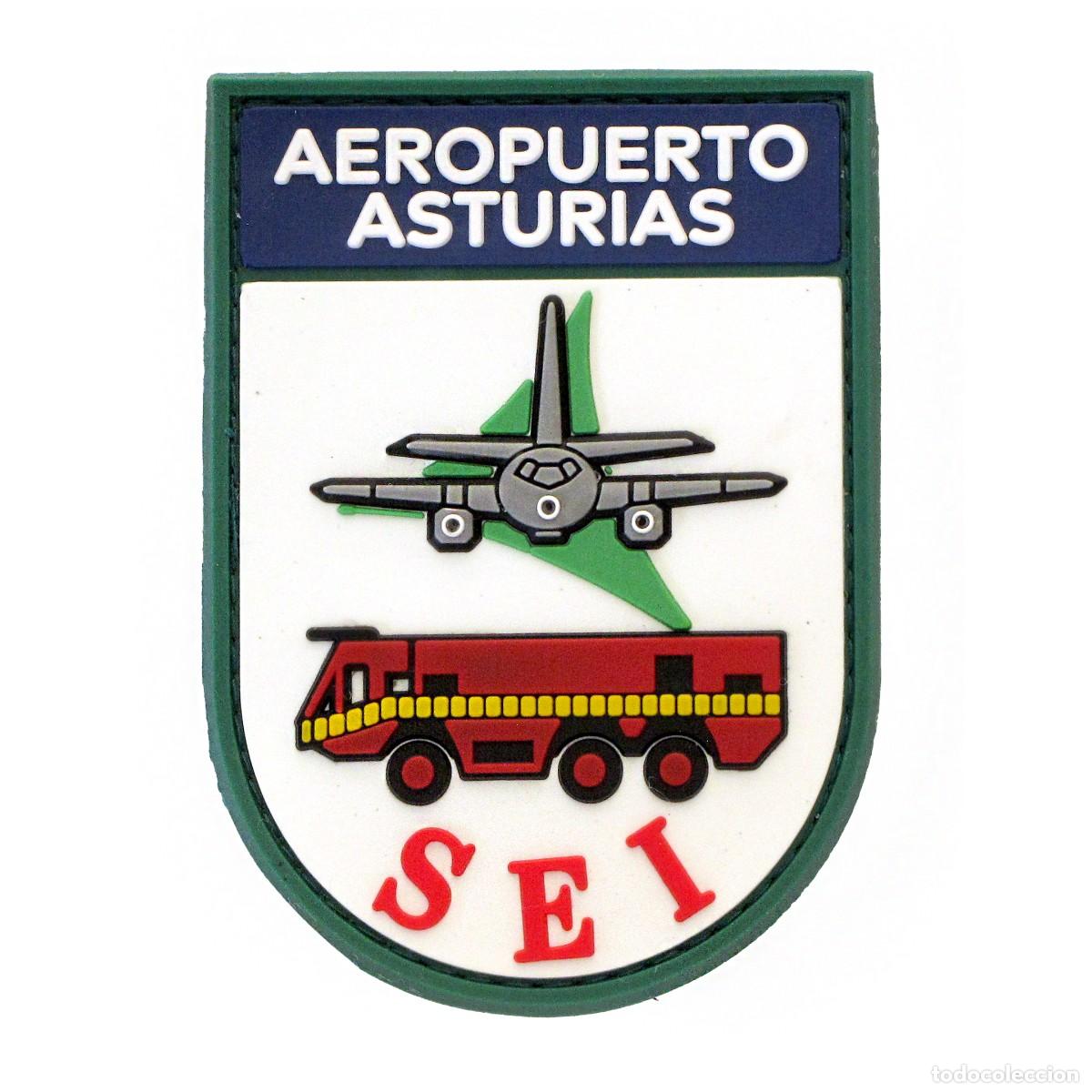 Militaria: PARCHE BOMBEROS AEROPUERTO ASTURIAS - SEI